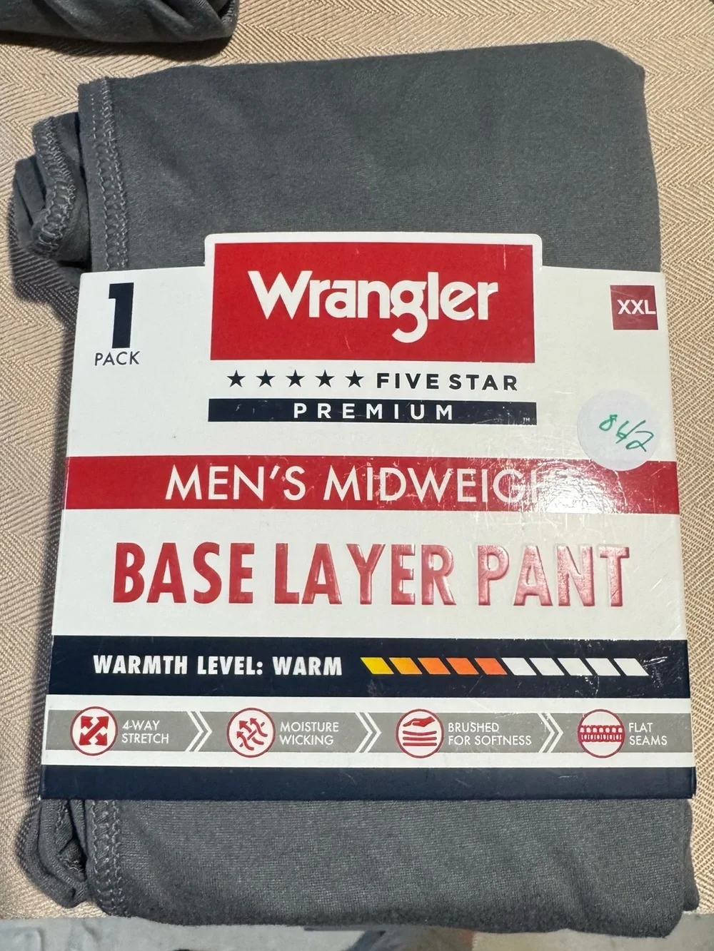 Wrangler Men's Base Layer Pant -‎ Charcoal Gray
